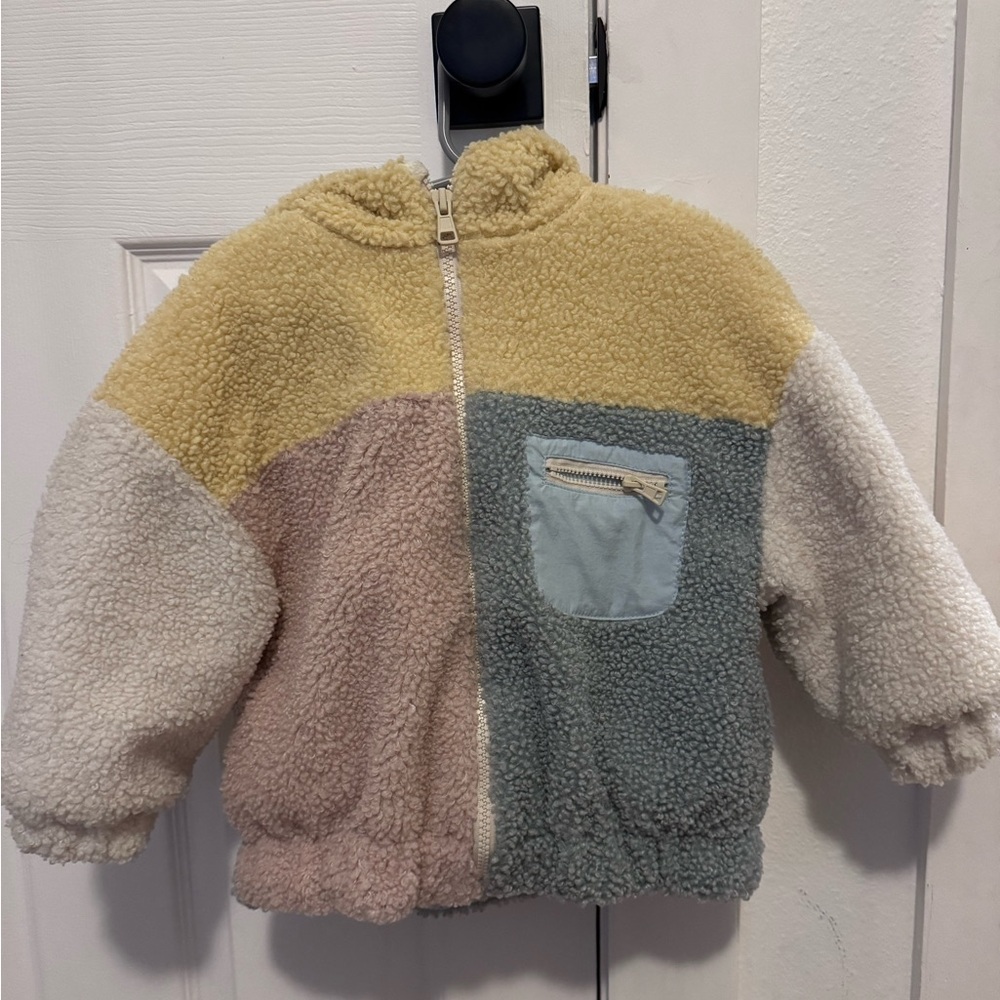 Zara Sherpa Jacket with hood 2-3 years